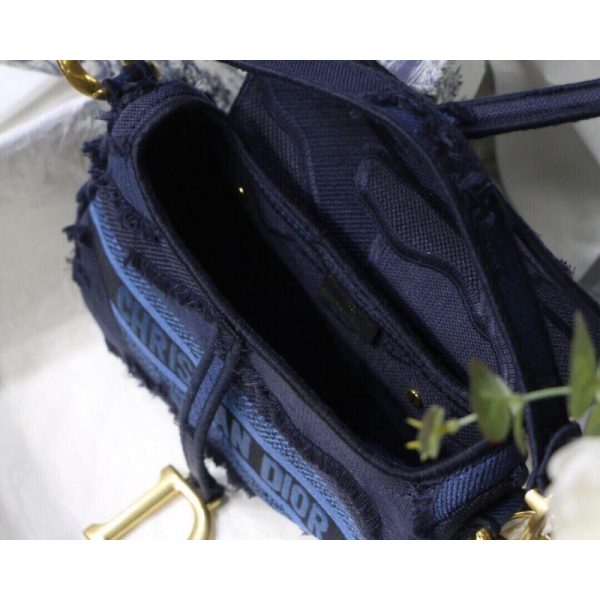 Replica Dior Saddle Bag in Blue Camouflage Embroidery M0446 - Image 12