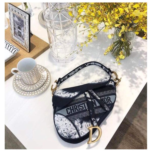 Replica Dior Saddle Bag - Blue Multi-Tie & Embroidery M0446 - Image 2