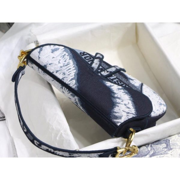Replica Dior Saddle Bag - Blue Multi-Tie & Embroidery M0446 - Image 12