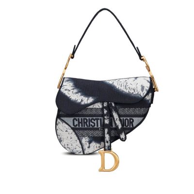 Replica Dior Saddle Bag - Blue Multi-Tie & Embroidery M0446