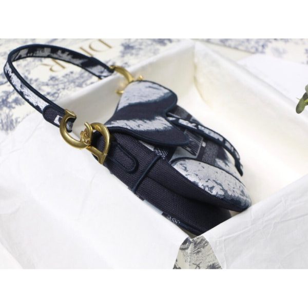 Replica Dior Saddle Bag - Blue Multi-Tie & Embroidery M0446 - Image 7