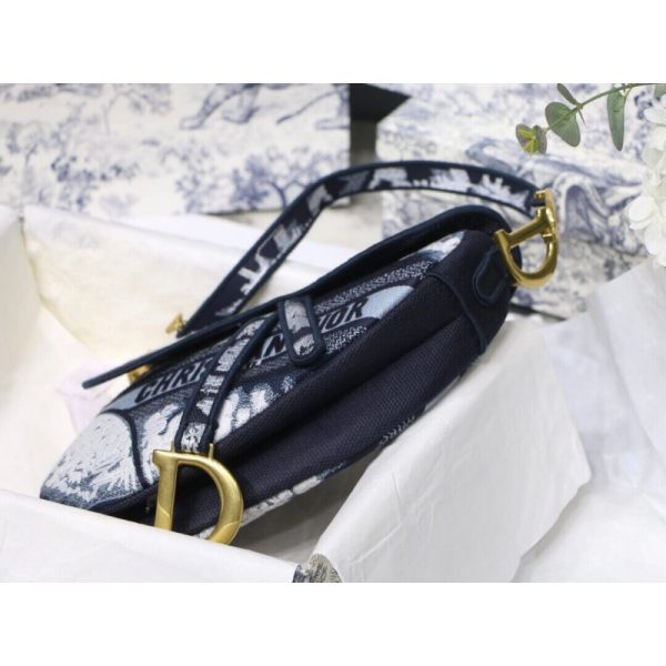 Replica Dior Saddle Bag - Blue Multi-Tie & Embroidery M0446 - Image 8
