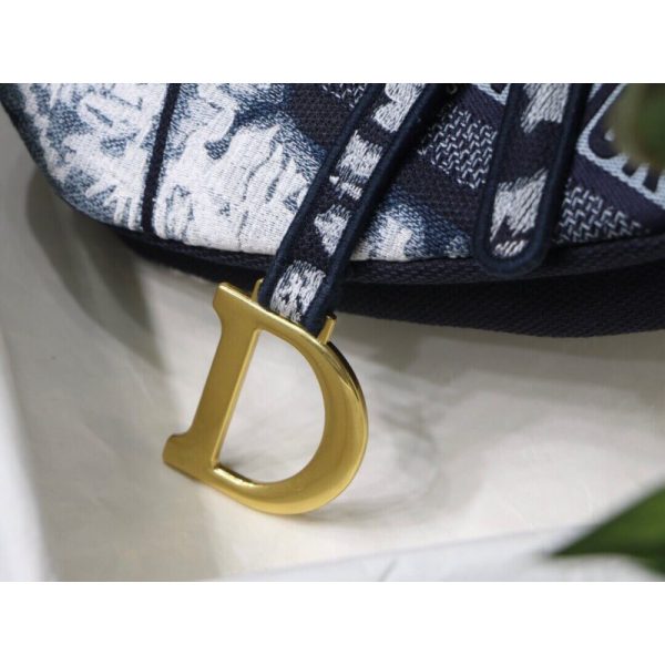 Replica Dior Saddle Bag - Blue Multi-Tie & Embroidery M0446 - Image 9