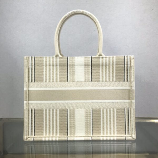 Replica Dior Small Beige Striped Book Tote M1296 - Image 2