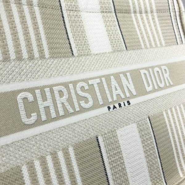 Replica Dior Small Beige Striped Book Tote M1296 - Image 4
