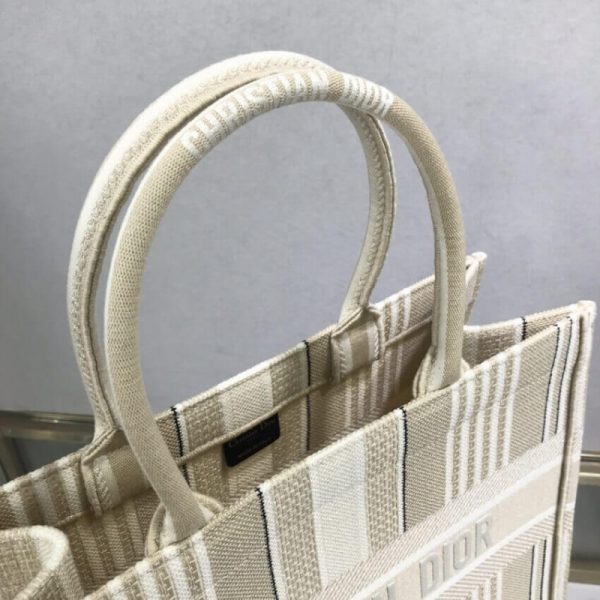 Replica Dior Small Beige Striped Book Tote M1296 - Image 6