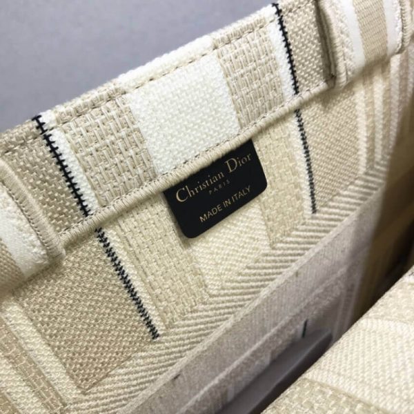 Replica Dior Small Beige Striped Book Tote M1296 - Image 8