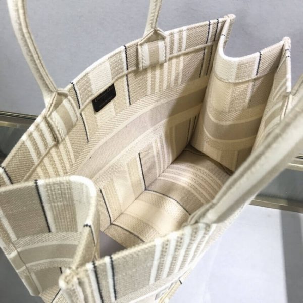 Replica Dior Small Beige Striped Book Tote M1296 - Image 9
