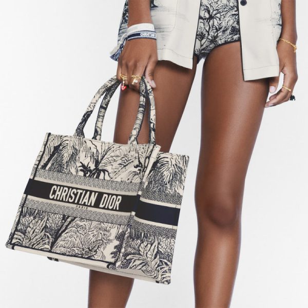 Replica Dior Small Book Tote - Blue Toile de Jouy Palms - Image 2