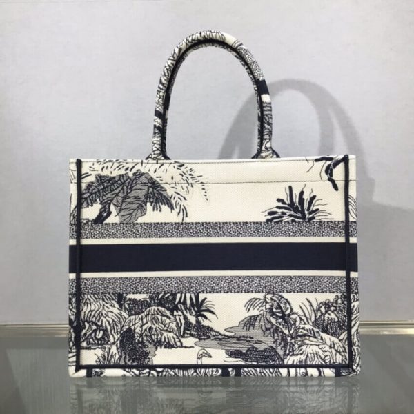 Replica Dior Small Book Tote - Blue Toile de Jouy Palms - Image 4