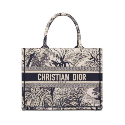 Replica Dior Small Book Tote - Blue Toile de Jouy Palms