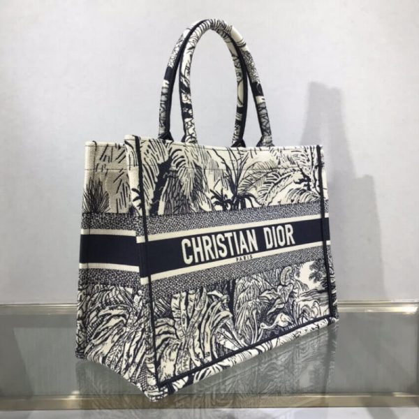 Replica Dior Small Book Tote - Blue Toile de Jouy Palms - Image 6