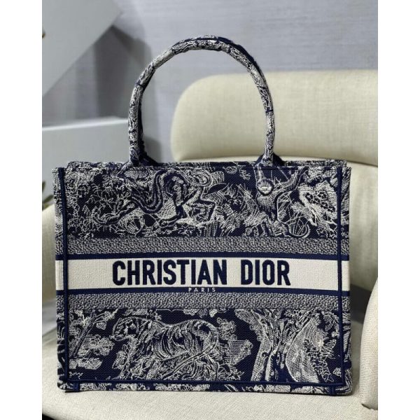 Dior Small Book Tote Blue Toile De Jouy Replica – M1296 - Image 2