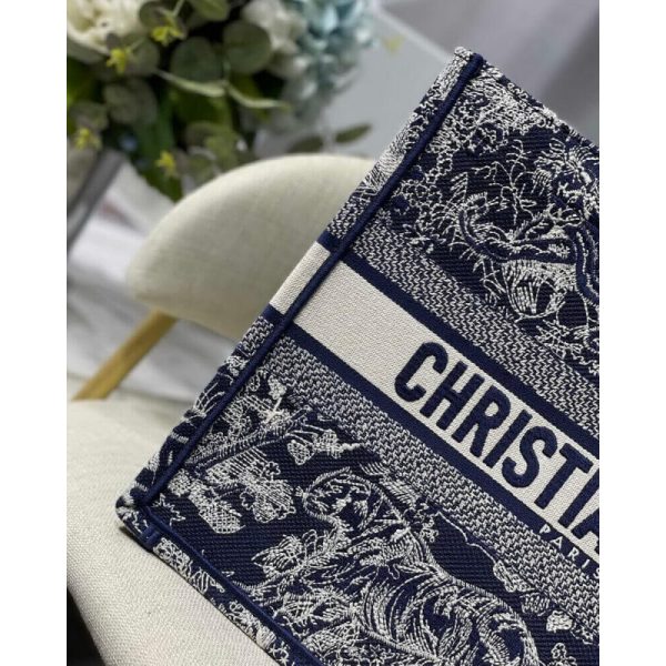 Dior Small Book Tote Blue Toile De Jouy Replica – M1296 - Image 5