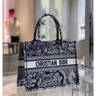 Dior Small Book Tote Blue Toile De Jouy Replica – M1296