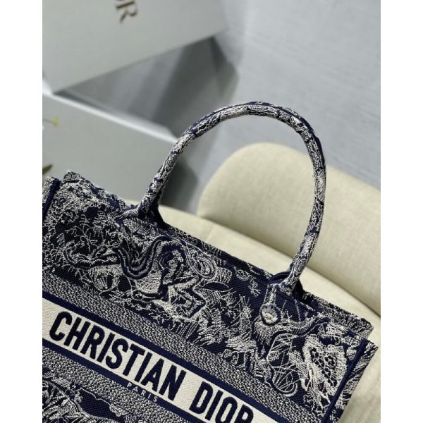 Dior Small Book Tote Blue Toile De Jouy Replica – M1296 - Image 6