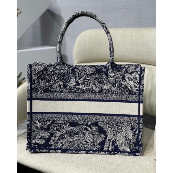 Dior Small Book Tote Blue Toile De Jouy Replica – M1296 - Image 7
