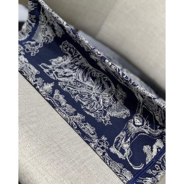Dior Small Book Tote Blue Toile De Jouy Replica – M1296 - Image 9