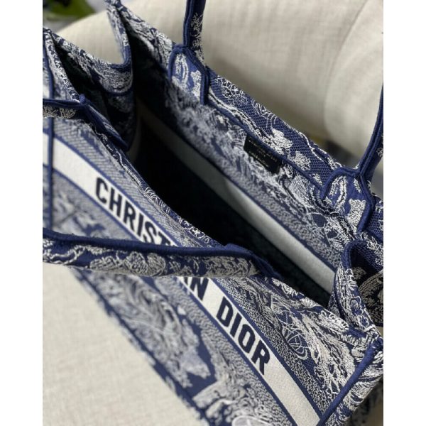 Dior Small Book Tote Blue Toile De Jouy Replica – M1296 - Image 10