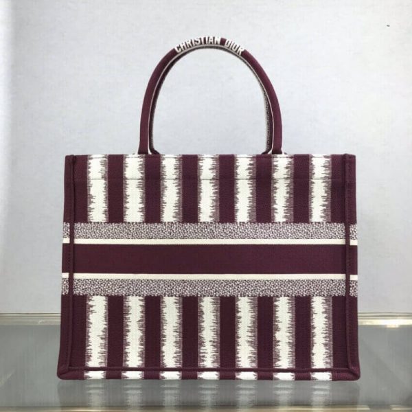 Replica Dior D-Stripes Small Book Tote Embroidery M1296 - Image 2