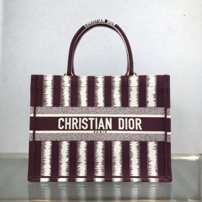 Replica Dior D-Stripes Small Book Tote Embroidery M1296