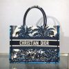Best Replicas Bags - Replica Dior Blue Palms Embroidery Small Book Tote M1296 Shop For Best Louis Vuitton LV Replica Bags With Cheap Price