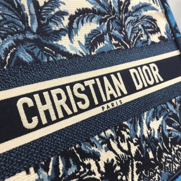 Replica Dior Blue Palms Embroidery Small Book Tote M1296 - Image 5