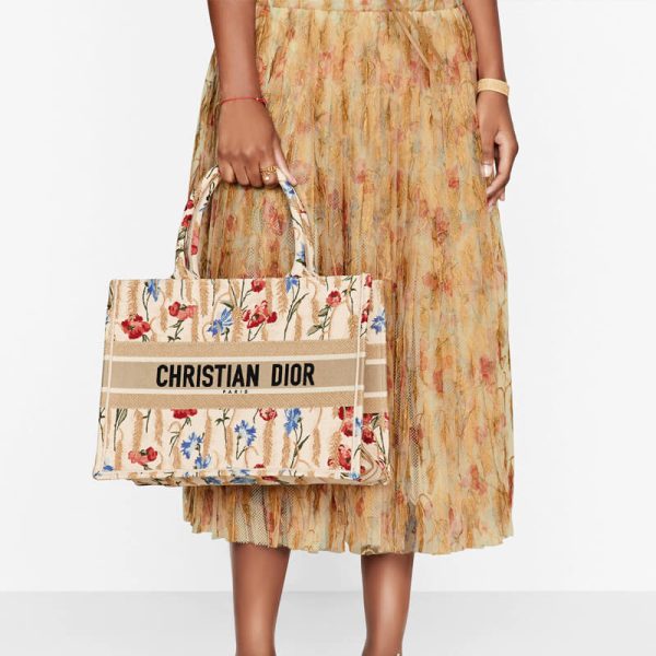 Replica Dior Book Tote - Metallic Hibiscus Embroidery M1296 - Image 3