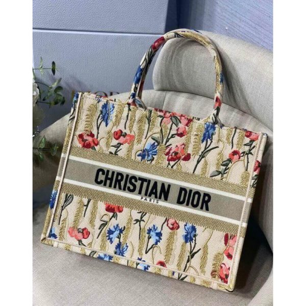 Replica Dior Book Tote - Metallic Hibiscus Embroidery M1296 - Image 4