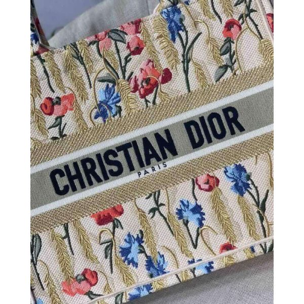 Replica Dior Book Tote - Metallic Hibiscus Embroidery M1296 - Image 5