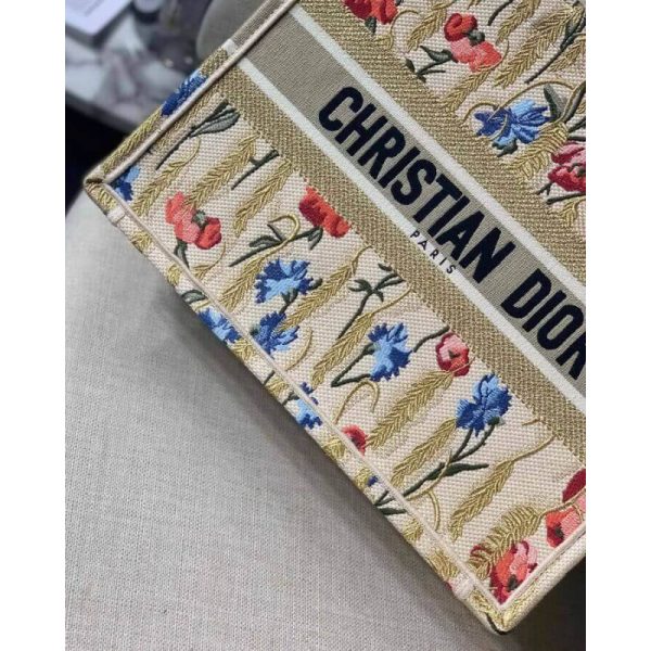 Replica Dior Book Tote - Metallic Hibiscus Embroidery M1296 - Image 8