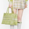 Best Replicas Bags - Replica Dior Small Book Tote Lime Toile De Jouy Embroidery Shop For Best Louis Vuitton LV Replica Bags With Cheap Price