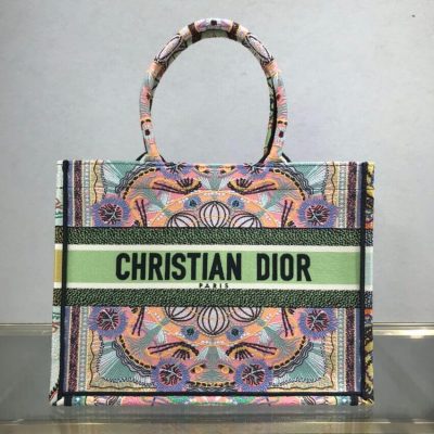 Replica Dior Small Book Tote Multicolor Embroidery M1296