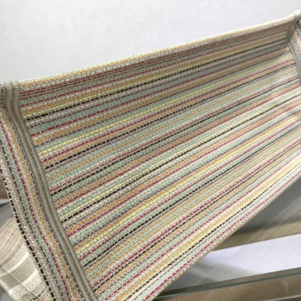 Dior Replica Small Book Tote - Multicolor Striped Embroidered Design - Image 10