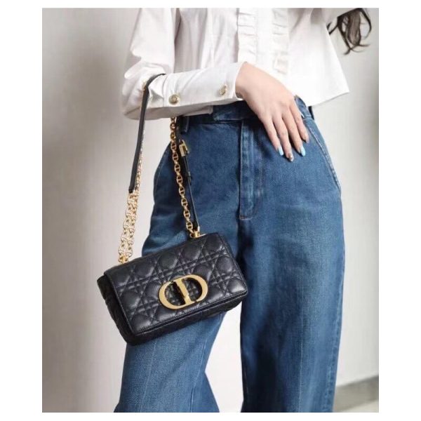 Replica Dior Small Caro Bag in Supple Cannage Calfskin M9241 - Image 7