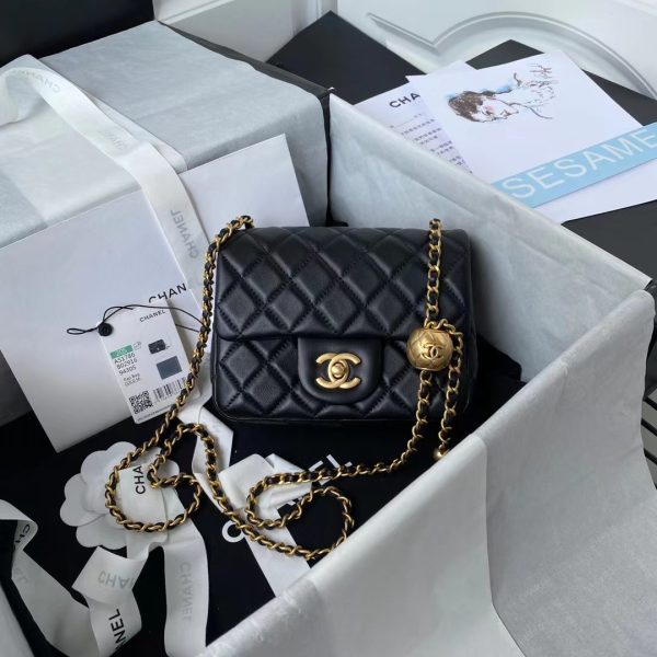 Replica Chanel Velvet Mini Flap Bag with Strass Charm Strap