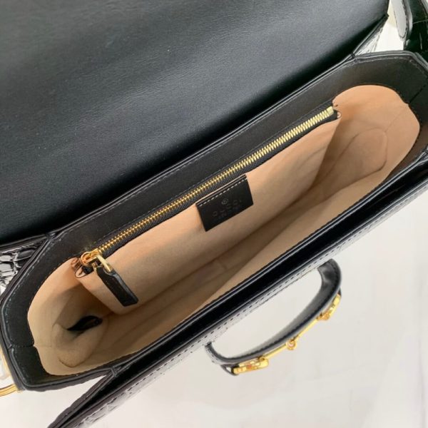 Replica Gucci 1955 Crocodile Shoulder Bag with Horsebit Detail - Image 9