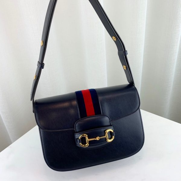 Gucci 1955 Horsebit Shoulder Bag Replica - Blue 602204 - Image 6