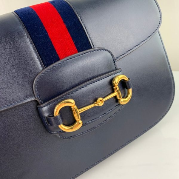 Gucci 1955 Horsebit Shoulder Bag Replica - Blue 602204 - Image 9