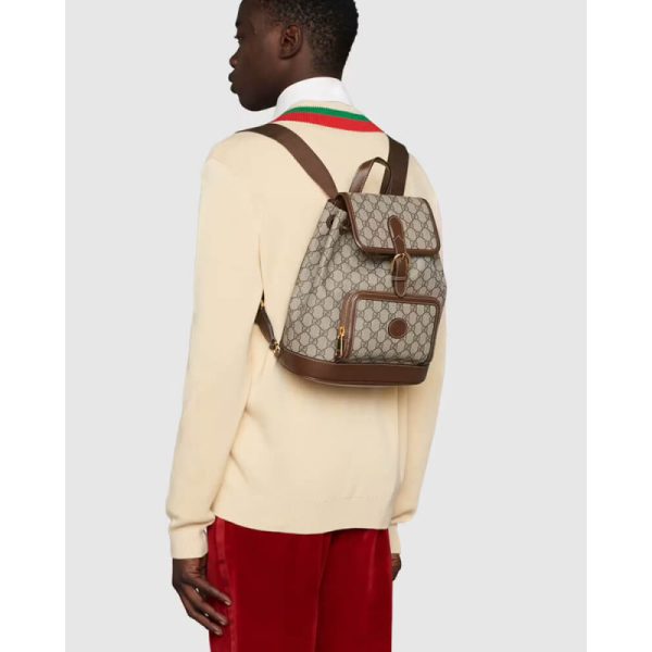 Replica Gucci GG Supreme Backpack with Interlocking G Design - Image 2