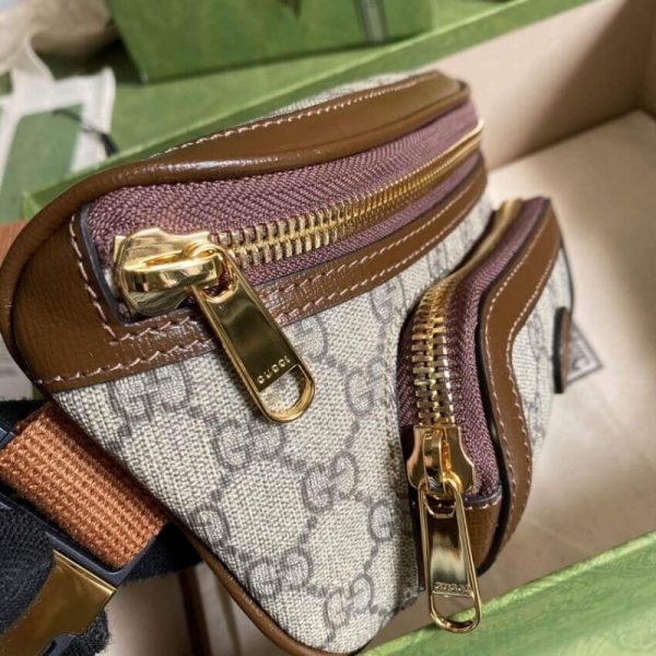 Replica Gucci Belt Bag with Interlocking G - Brown GG Supreme - Image 7