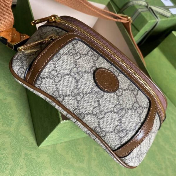 Replica Gucci Belt Bag with Interlocking G - Brown GG Supreme - Image 8