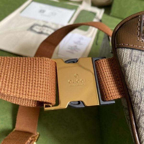 Replica Gucci Belt Bag with Interlocking G - Brown GG Supreme - Image 9