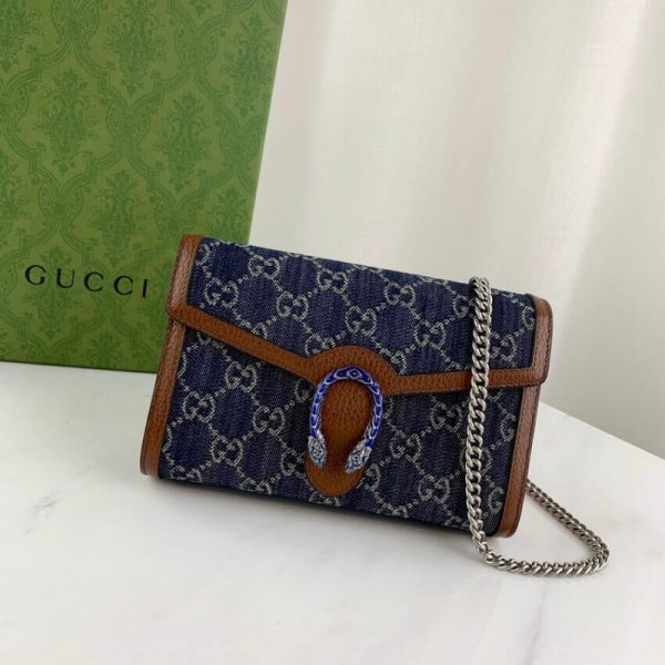 Authentic-Look Gucci Denim Dionysus Mini Chain Bag - Image 4