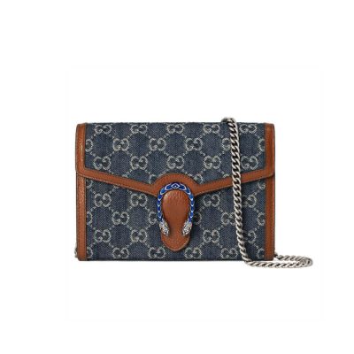 Authentic-Look Gucci Denim Dionysus Mini Chain Bag