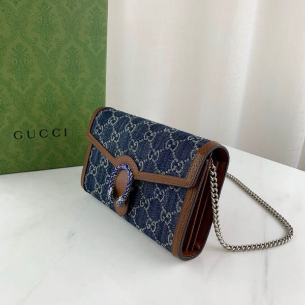 Authentic-Look Gucci Denim Dionysus Mini Chain Bag - Image 6