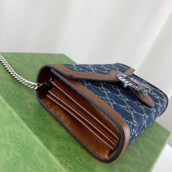 Authentic-Look Gucci Denim Dionysus Mini Chain Bag - Image 9