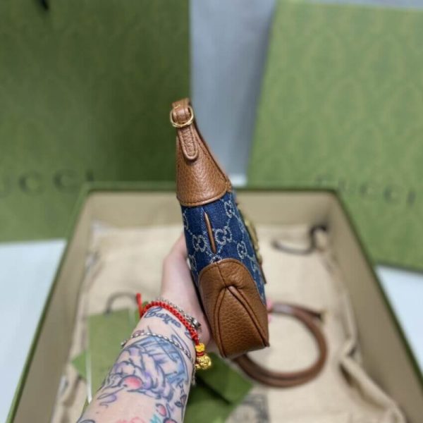 Replica Gucci Denim Mini Jackie 1961 Shoulder Bag - Image 11