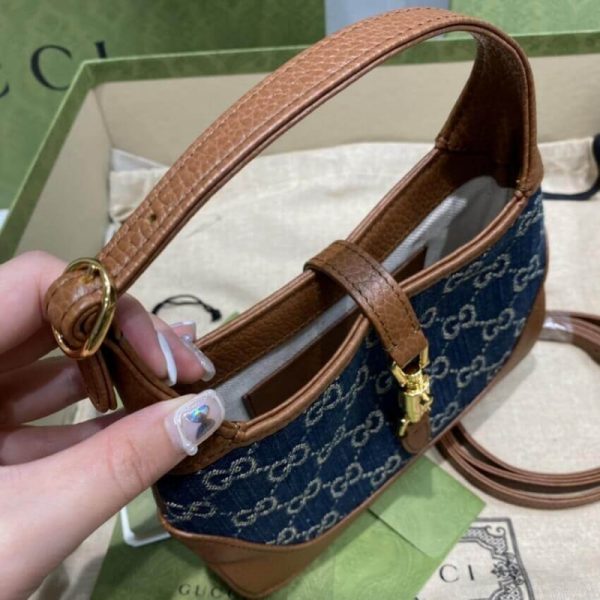 Replica Gucci Denim Mini Jackie 1961 Shoulder Bag - Image 13