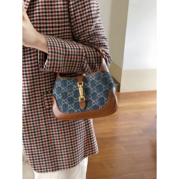 Replica Gucci Denim Mini Jackie 1961 Shoulder Bag - Image 3